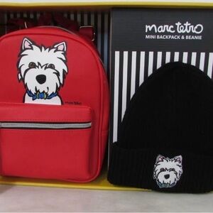 NWT Marc Tetro westie backpack and beanie gift set
